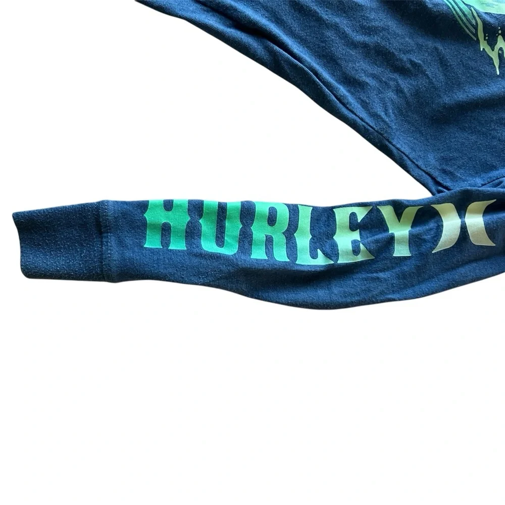 Hurley Boys Blue Shark Graphic Hoodie Tshirt | Size 5